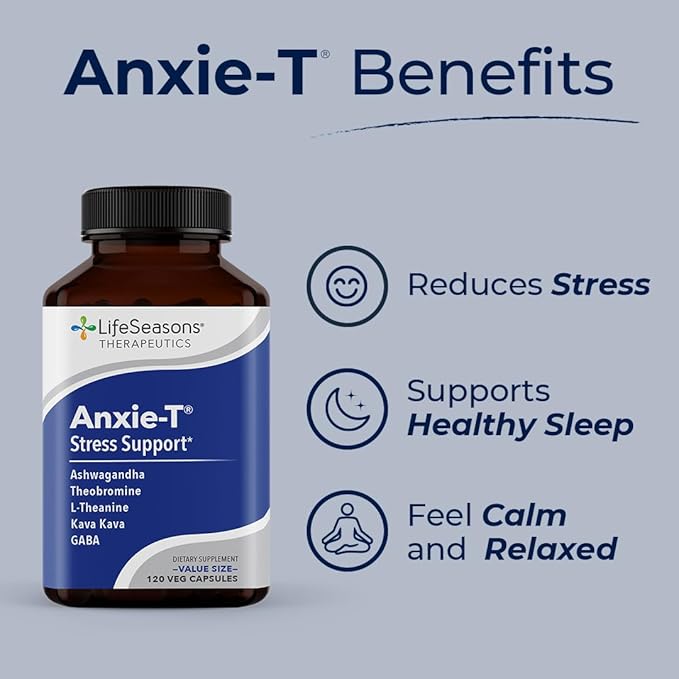 Anxie-T - Stress Relief Supplement - Supports Mood & Mental Focus - Feel Calm and Relaxed - Eases