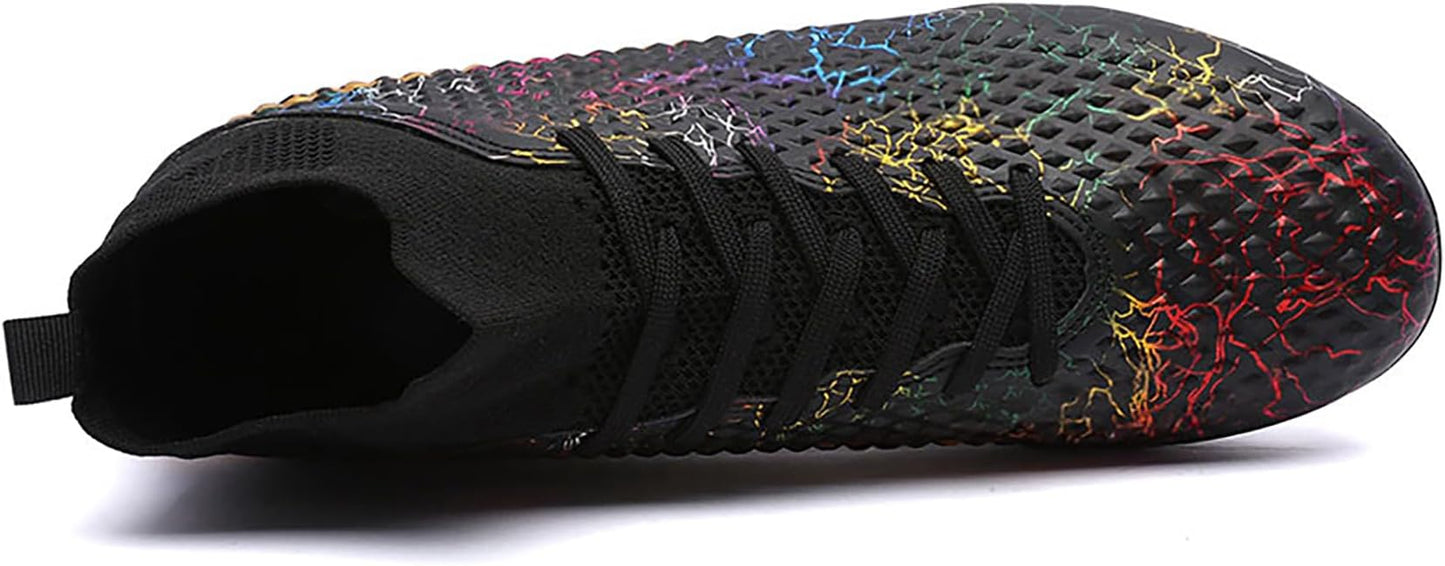 Men's Soccer Shoes High-Top Soccer Cleats Outdoor Breathable Athletic Professional Spikes Youth