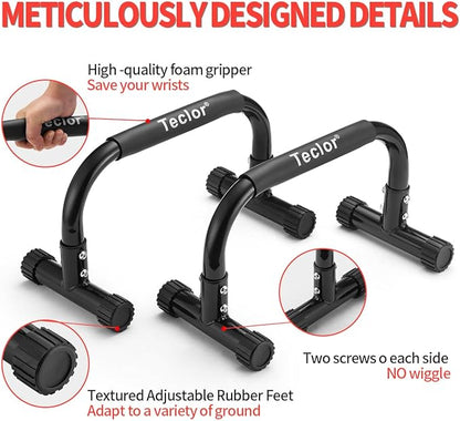 Push Up Bar, Parallettes Bars For L-sit & Dip, Heavy-Duty No Wobbling Parallel Bars Stand For