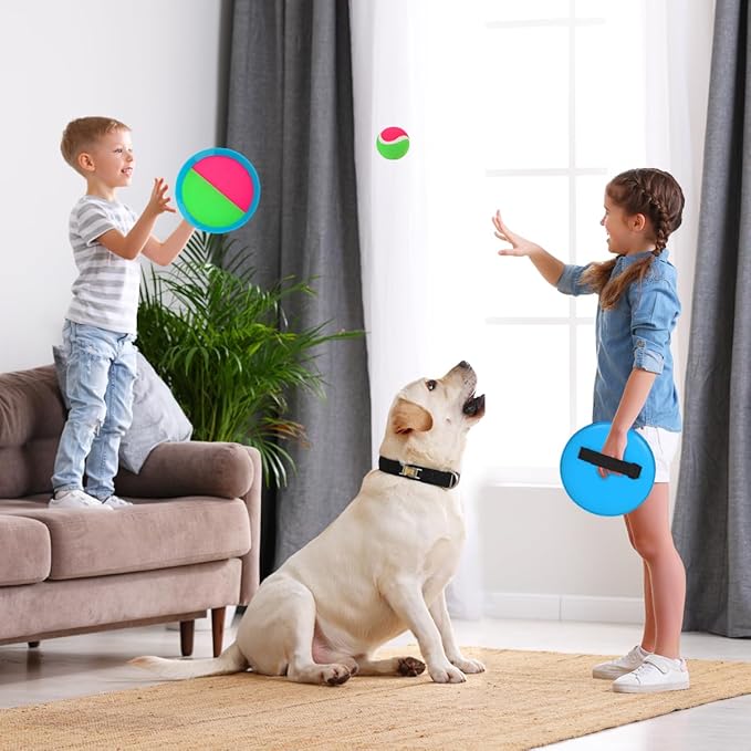 EVERICH Upgraded Toss and Catch Ball Game Set - Indoor and Outdoor Games for Kids 3-12, Beach Sand