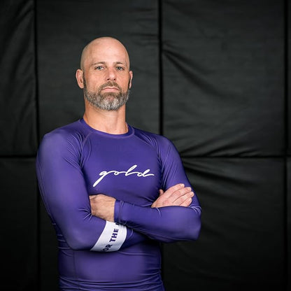 Gold BJJ Foundation Rash Guard - Ranked No-Gi and Gi Jiu Jitsu Rashguard
