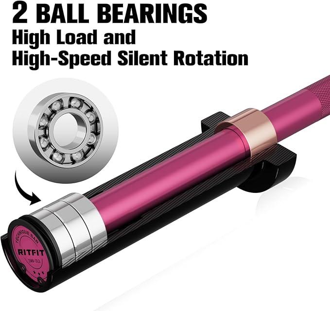 RITFIT Olympic Barbell 4ft/4.8ft/6ft - 2 Inch Weight Bar for Strength Training, Weightlifting