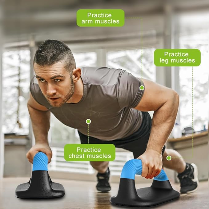 Kipika Push Up Bars, Pushup Stands, Anti-Slip Soft Plastic Push Up Handles, Bottom Anti-Slip Pad