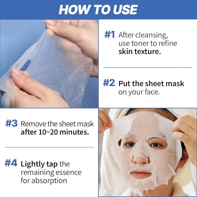 [PACK OF 20 Solution Sheet Mask Pack 5types x 4pc Aloe, Niacinamide, Collagen, Hemp seed