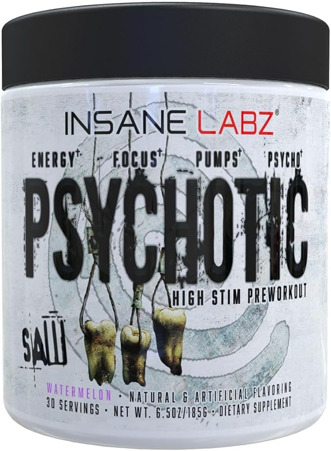 Insane Labz Psychotic SAW®, High Stim Pre Workout Powder with OxyGold­??and AMPiberry®, Extreme
