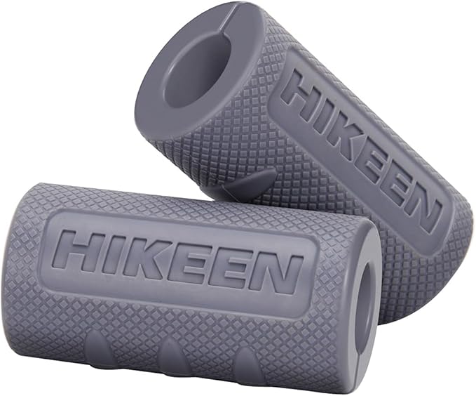 Hikeen Thick Bar Dumbbell Grips,Non Slip Hard Rubber Barbell Grips,Grips for Weight Lifting, Muscle