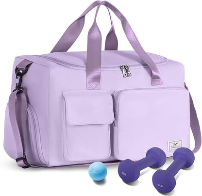 FIORETTO Women's Gym Duffle Bag with Shoes Compartment, 37L Capacity, Ideal for Travel, Gym