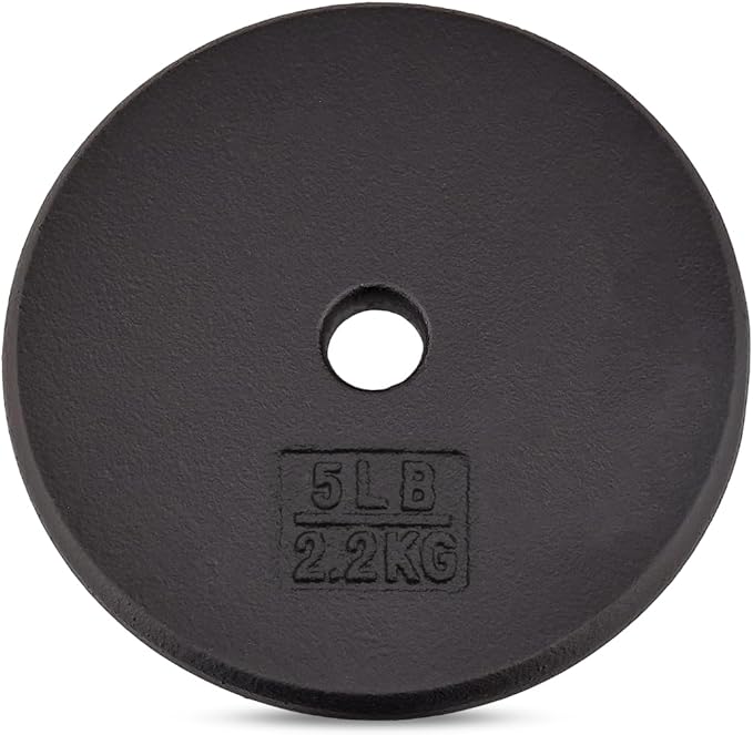 Yes4All Standard 1" Cast Iron Weight Plate - Ideal for Strength Training - Multiple Weight: 5LB to