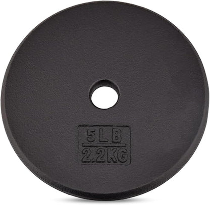 Yes4All Standard 1" Cast Iron Weight Plate - Ideal for Strength Training - Multiple Weight: 5LB to