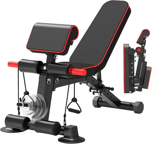Adjustable Weight Bench,Utility Workout Bench Foldable Incline Decline Benches for Home Gym Full