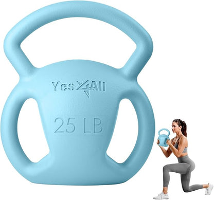 Yes4All Kettlebell, Strength Training Kettlebells for Women, Wide Multi-grip Textured Handle for