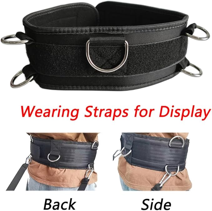 Fitness Resistance Belt Multi Functional Fitness Belt with 5 Rings for Weight Training and