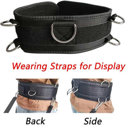 Fitness Resistance Belt Multi Functional Fitness Belt with 5 Rings for Weight Training and