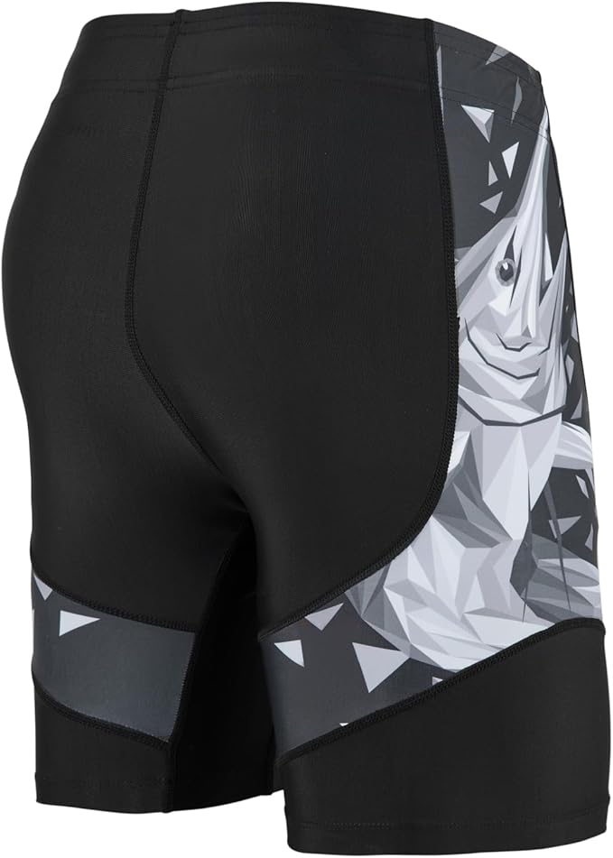 HUGE SPORTS Men's Rash Guard Swim Shorts Compression Swimming Jammer Cool Dry Active Swimsuit