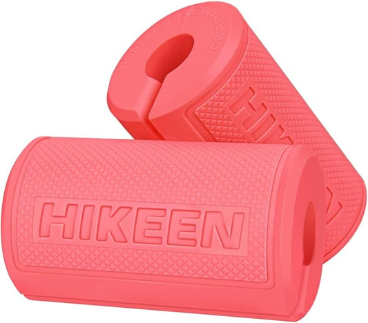 Hikeen Thick Bar Dumbbell Grips,Non Slip Hard Rubber Barbell Grips,Grips for Weight Lifting, Muscle