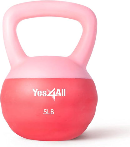 Yes4All Soft Kettlebell, PVC Kettlebells Exercise Weights & Color-Coded Strength Training