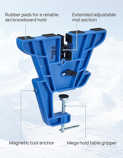 JOYTUTUS Ski and Snowboard Vises for Tuning, Edges and Waxing, Non-Slip Snowboard Clamp with Rubber