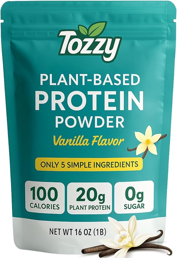TOZZY Vegan Pea Protein Powder | Plant-Based Protein | Only 5 Simple Ingredients | 20g Protein, 100
