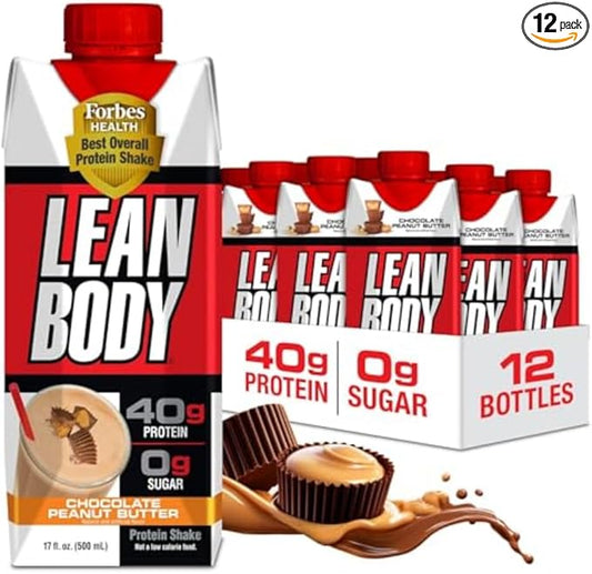 Lean Body Ready-to-Drink Protein Shake, 40g Protein, Whey Blend, 0 Sugar, Gluten Free, 22 Vitamins