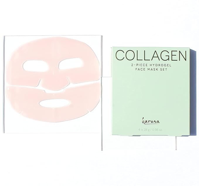 Karuna Skin - COLLAGEN Face Mask Sheets, Hydrogel 2-Piece Facial Mask, Age-Defying, Hydrating