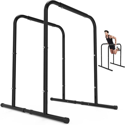 leikefitness Pull Up Dip Station Strength Training Dip Stands Station Tricep Dips Push-Ups For Home