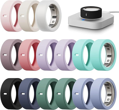 15 Pack Cover Compatible with Oura Ring Gen 4/Gen 3 Horizon/Gen 3 Heritage, Anti-Scratch Silicone