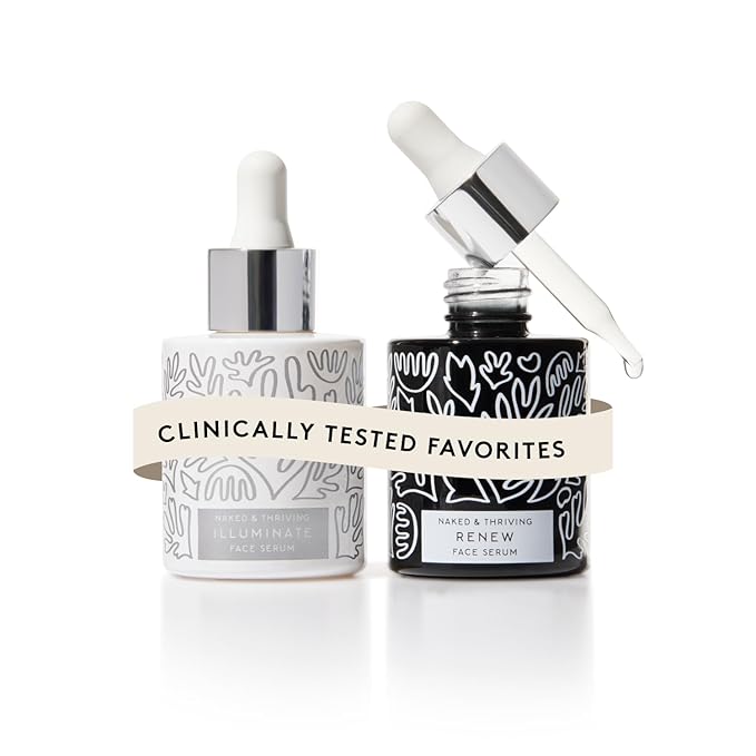 Naked & Thriving Wrinkle-Fighter Set, Includes Renew Resurfacing Night Serum (30 mL) & Illuminate
