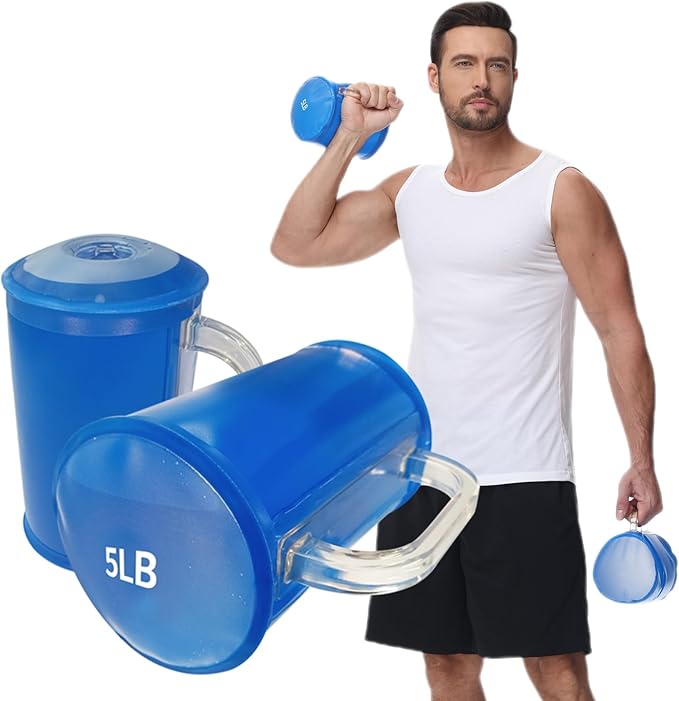 Water Dumbbells, Water Filled Training Dumbbells, Travel Weights Set, Adjustable Weights to 4-30
