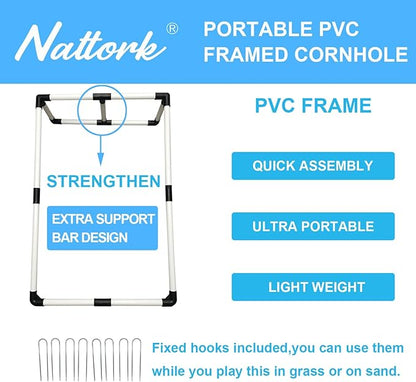 Portable Cornhole Set with 2 Collapsible Cornhole Boards, 8 Cornhole Bean Bags and Carrying Case