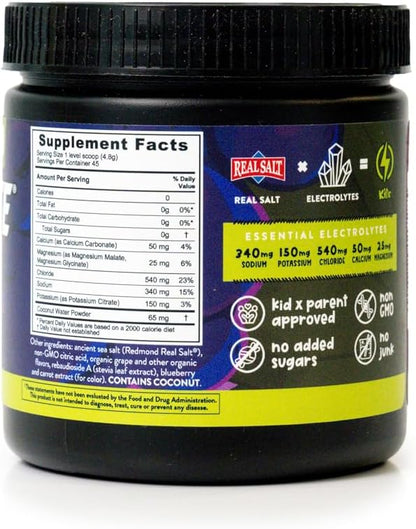 REDMOND Re-Lyte Kids Hydration Electrolyte Mix Powder, Grape 7.62 oz
