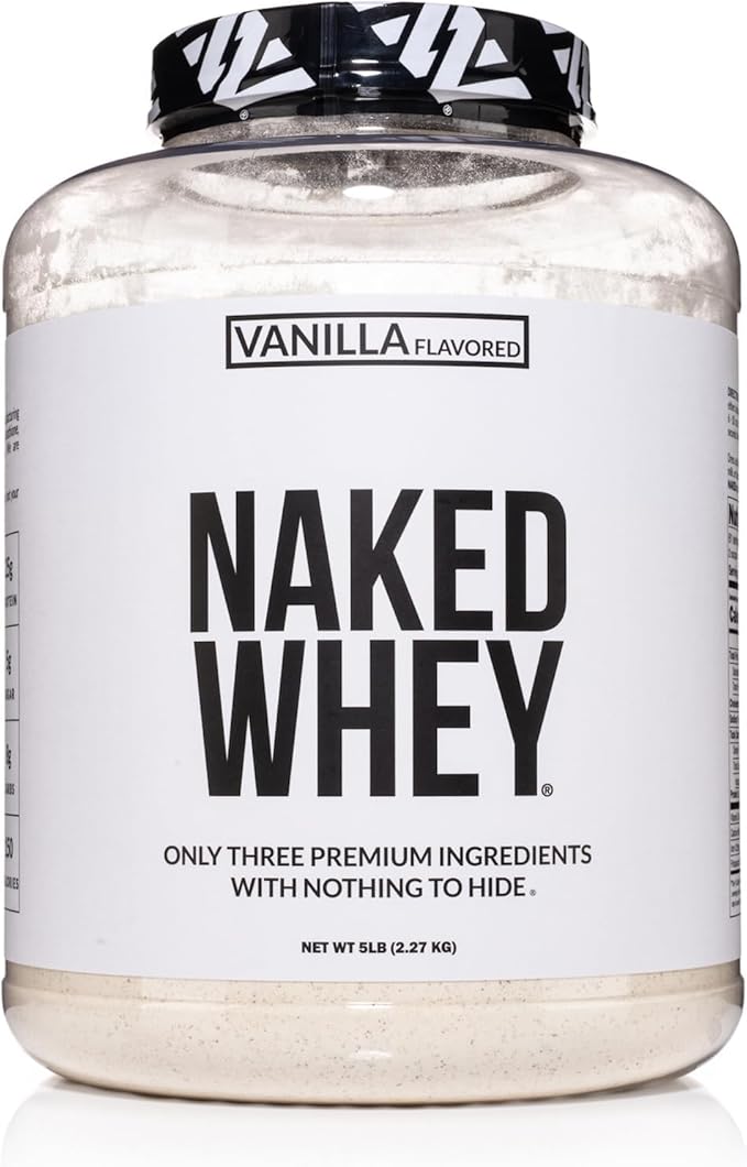 NAKED Vanilla Whey Protein Powder - All Natural Grass Fed Whey Protein Powder, Vanilla Flavor
