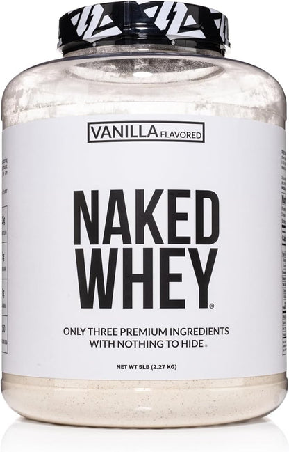 NAKED Vanilla Whey Protein Powder - All Natural Grass Fed Whey Protein Powder, Vanilla Flavor