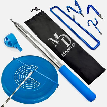 MD 5 in 1 Extendable Disc Golf Retriever. (16FT) Telescopic Disc Golf Retriever Durable Stainless