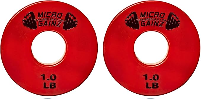 Micro Gainz Standard 1-Inch Center Hole Fractional 2 Pcs Color Weight Plates, Choose (.25LB-1LB)