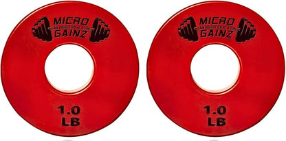 Micro Gainz Standard 1-Inch Center Hole Fractional 2 Pcs Color Weight Plates, Choose (.25LB-1LB)