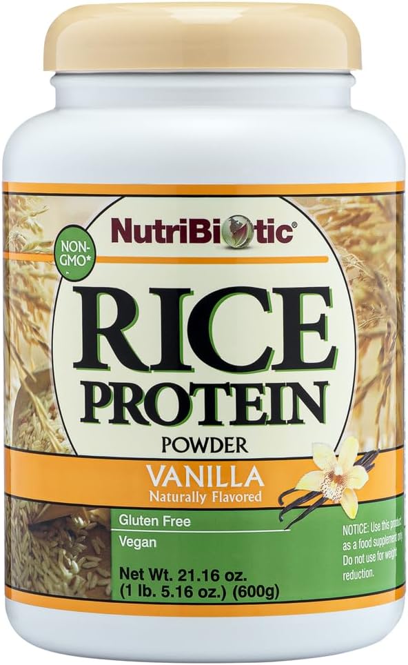 NutriBiotic ??Vanilla Rice Protein, 1 Lb 5 Oz (600g) | Low Carb, Keto-Friendly, Vegan, Raw Protein