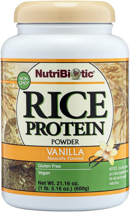 NutriBiotic ??Vanilla Rice Protein, 1 Lb 5 Oz (600g) | Low Carb, Keto-Friendly, Vegan, Raw Protein