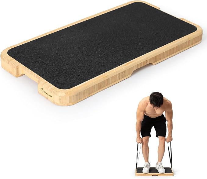 StrongTek Resistance Bands Training Board, Bamboo Exercise Platform (24" x 12.5" x 1.6"), Non-Slip