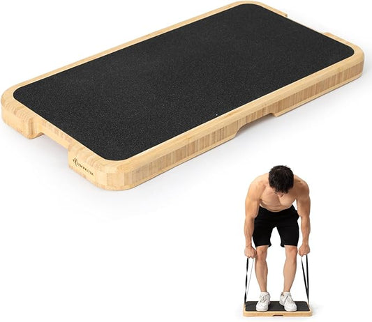 StrongTek Resistance Bands Training Board, Bamboo Exercise Platform (24" x 12.5" x 1.6"), Non-Slip