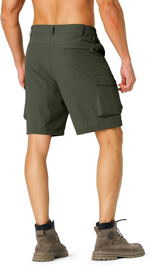 Men's Hiking Cargo Shorts Quick Dry Lightweight Travel Shorts with Multi Pockets for Fishing