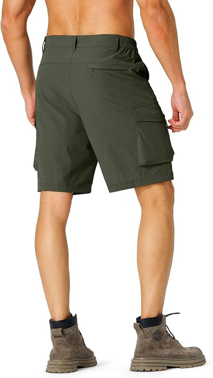 Men's Hiking Cargo Shorts Quick Dry Lightweight Travel Shorts with Multi Pockets for Fishing