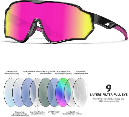 BEACOOL Polarized Running Sunglasses for Men Women UV400 Protection TR90 Sport Sunglasses for