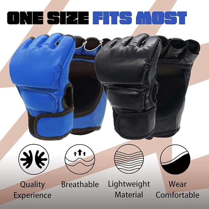 2 Pairs Boxing Gloves Kickboxing Gloves for Men Women Beginner Professional Shockproof Leather