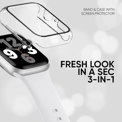 Compatible for Apple Watch Series 11 10 Band 46mm and Case with Screen Protector, Soft Silicone