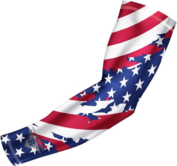 Bucwild Sports Flag Compression Arm Sleeve - Perfect for Baseball Basketball Football - Youth &