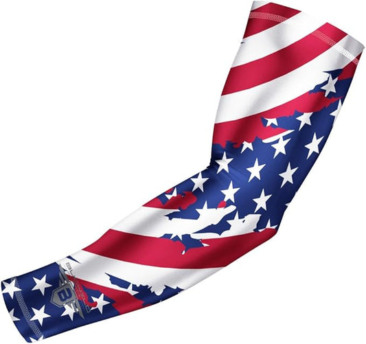 Bucwild Sports Flag Compression Arm Sleeve - Perfect for Baseball Basketball Football - Youth &