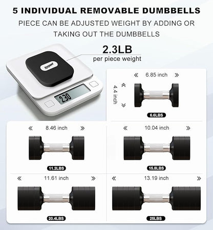 15LB 20LB 40LB 50LB Adjustable Dumbbell Set Free Weights Dumbbells Set for Women Men Hand Weights
