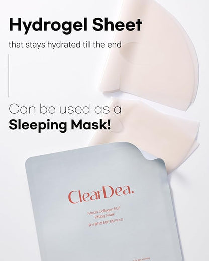 Mucin Collagen EGF Mask (Plant Mucin & 7 Collagen Complex) Hydrogel Sheet for Overnight