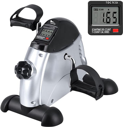 Mini Exercise Bike, himaly Under Desk Bike Pedal Exerciser Portable Foot Cycle Arm & Leg Peddler