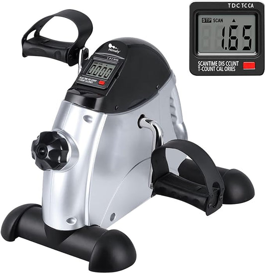 Mini Exercise Bike, himaly Under Desk Bike Pedal Exerciser Portable Foot Cycle Arm & Leg Peddler